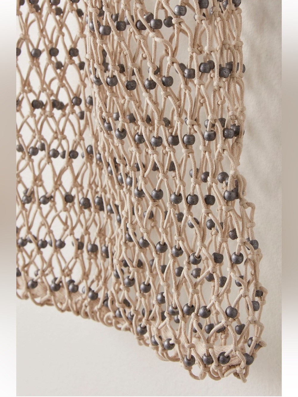 Free People Wishing Well Beaded Tote Beach Market Crochet Macrame Pool Bag - Picture 6 of 6